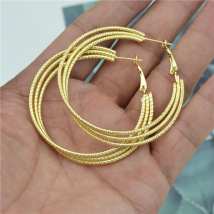 Hoop earrings for women Big shiny circle gold silver plated New Trend Fashion wild personality Young Female Earrings Accessories