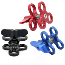 Triple Ball Clamp 3 Holes Underwater Arm Diving Bracket For Gopro 13 Photography Aluminum Diving Light Ball Butterfly Clip Mount