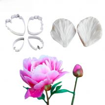 Large Peony Flower Veiner Silicone Mould Gumpaste Sugarcraft Fondant Flower Clay Craft Mould Cake Decorating Tools Baking CS286