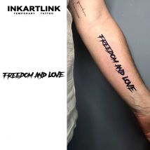 Freiheit und Liebe temporäres Tattoo, hält bis 15 Tage lang, neue Technologie, magischer, wasserfester, semi-permanenter Aufkleber
