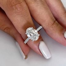 Oval Cut Full Moissanite Engagement Ring for Women  S925 Silver1/2/3/4Carat Hidden Halo Diamond Wedding Rings with Certificates