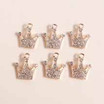 Leslie 10pcs 16*18mm Gold Color Crystal Crown Charms Pendants for Necklaces Earrings Making Accessories diy Handmade Craft