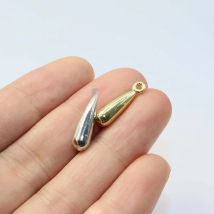 Eruifa 20pcs 5*15mm High Polish Tear Drop Zinc Alloy Charms Pendant Jewelry DIY Necklace 2 colors