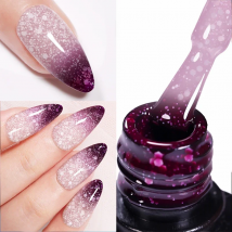 UR SUGAR 7.5ml Thermal Nail Gel Polish Winter Snow Sequins Color Changing Snowflakes Soak Off UV Semi-permanent Nail Art Varnish