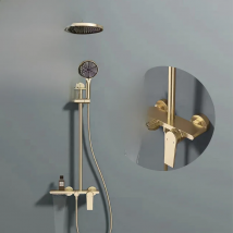 VGX Shower System Set Bathroom Shower Faucet Set 3-way Rainfall Shower Set Shower Mixer Crane with Hand Shower Set Gold Black