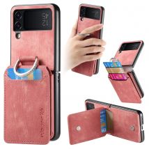 Wallet Leather Case for Samsung Galaxy Z Flip 7 FE 6 5 4 3 5G Vertical Cards Solt Ring Holder Flip6 Stand Cover and Pocket Bag