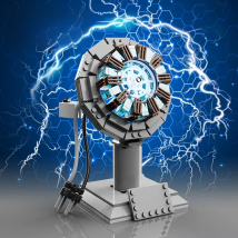 New Superheroes Building Bricks Toys Iron Mecha Reaction Furnace Model DIY Blocks Birthday Gifts for Boys Kids Friend Technical
