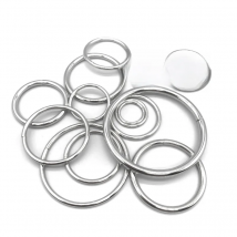 (10 PCS) 10/15/20/25/30/35/40/45/50/60/70mm Silver Metal ring Adjustment buckle Round Strong Circle buttons Backpack with rings