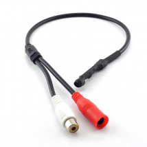 DC 12V Mini Microphone Pickup Sound Monitor Audio Pickup RCA Power Cable for Cctv Camera DVR Video Surveillance E14
