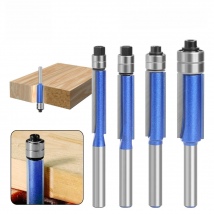 LAVIE 1PC 6MM 6.35MM Shank Double Bearing Flush Trim Bit Router Bit Woodworking Milling Cutter For Wood Bit Face Mill