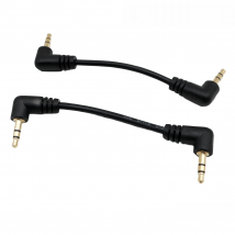 1pc Gold 3.5mm 1/8" Male Right Angle To 3.5mm 3 Pole Male Right Stereo AUX Audio Cable  Cord 10cm / 15cm
