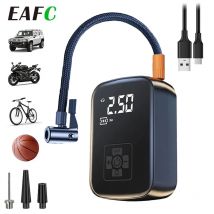 EAFC-compresor de aire inalámbrico para coche, bomba de aire eléctrica, inflador de neumáticos para motocicleta, bicicleta, neumático automático con pantalla Digital