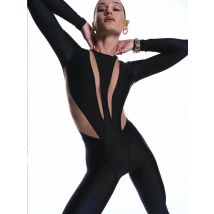 Ahagaga 2025 Fashion High Street Sexy Patchwork Jumpsuits Women Streetwear Casual O-Neck Long Sleeve Slim Bodycon Overall Zipper
