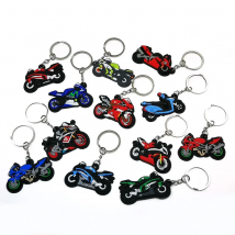 1PCS PVC Keychain Cartoon motorcycle Keyring fashion Pendant fit men women key chains accessories Jewelry Decoration Kids Gifts