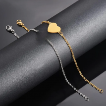 Dropshipping Custom Engraved Simple Heart Bracelets Gift For Women Romantic Jewelry Accessories Stainless Steel Chain Bracelet