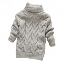PHILOLOGY 2T-8T pure color winter boy girl kid thick Knitted bottoming turtleneck shirts solid high collar pullover sweater