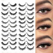 FOXESJI Short False Eyelashes Eye Lashes Extension Mink Fluffy soft Cross Lash 12mm-15mm Handmade Natural Short Eyelashes Makeup