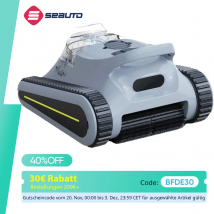 Aspirapolvere robotico per piscina Seauto Crab Pro, aspirazione potente da 45.000 Pa, arrampicata su pareti, adatto per pareti e pavimenti di 2200 piedi quadrati