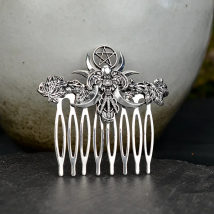 Witch Crescent Moon Pentagram Triple moon Hair Comb Pagan Hair Stick Fairy Hairclip Hair Jewelry for women