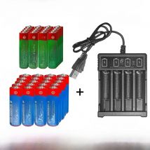 Best 1.5V AA9800mAh+AAA8800mAh+USBcharger 1.5V Rechargeable Nickel Hydrogen Battery, Used for Electronic Toys Camera Batteries