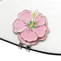 1pc Magnetic Golf Ball Markers and Novelty Hat Clip Pink Flower Glove Hat Shape Clip Golf Bag Accessories Court Gift for Golfer
