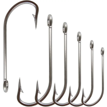 50pcs 34007 Stainless Steel Fishing Hooks White Big Extra Long Shank Fishing Hook Size 1/0 2/0 3/0 4/0 5/0 6/0 7/0 8/0 9/0 10/0