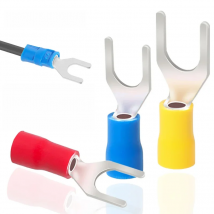 50PCS Fork Crimp Terminal Electrical Wire Connectors Spade Lugs Quick Splice Cables Insulation Shoe Plugs For Connection Screw