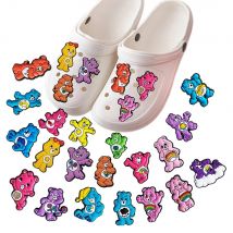MINISO 1-20pcs Rainbow Bear Shoe Charm for Shoe Drnaments Sandals Accessories PVC Decorations Wrist Strap Parties Kids Gift