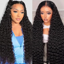 Tiefe Welle Lace Front Perücken Echthaar 13x6 Lockige Lace Front Perücke Echthaar Vorgezupft Glueless Deep Wave Frontal Perücken Echthaar