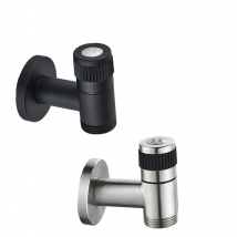 Brushed/Black Bibcocks 3/4' Washing Machine Faucet 304 Stainless Steel Wall Mounted Cold Bibcock Home Garden Cold