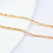 (4294) 2 Meters Width 1.6MM 1.8MM 24K Gold Color Plated Copper Extended Chain Link Chains Diy Jewelry Accessories