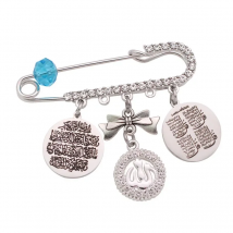 Muslim islam four Qul suras Allah Quran Vanyakad Stainless Steel Pin brooch Baby Pin