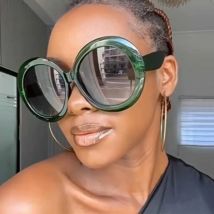 2025 Vintage Oversized Round Sunglasses Women Luxury Brand Design Big Frame Sun Glasses Unisex Outdoors Riding Eyeglasses UV400