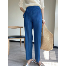 YUDX Spring Summer Autumn Women Casual Elegant Ladies Miyake Designer Casual Loose Straight Pleated Pants High Waist Trousers