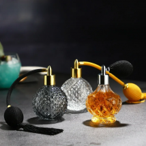 100ml Crystal Art Vintage Style Empty Refillable Perfume Atomizer Long Tassel Spray Bitter Bottle With Air Bag Glass Bottles