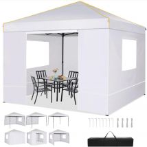 Tenda da festa pieghevole con gazebo impermeabile pop-up 3x3 m con 4 pareti laterali Gazebo da giardino anti-UV per esterni, feste, eventi commerciali
