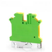 10 Pcs USLKG5 Din Rail Ground Terminal Block  Electrical Wrie Conductor Yellow Green Voltage Guide Connection USLKG-5