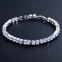 CWWZircons Princess Cut Sparkling Square Cubic Zircon Stones Luxury Women Tennis Bracelet High Quality CZ Jewelry CB059