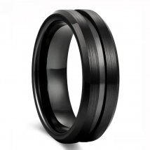 Somen Men Ring Black Tungsten Carbide Ring 6mm 8mm Groove Brushed Wedding Band Male Engagement Rings Anel Masculino Comfort Fit
