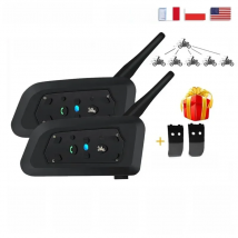 XINOWY V6 PRO Motorcycle Bluetooth Helmet Intercom Headset 1200M Interphone Communicator for 6 Riders Waterproof Music Player