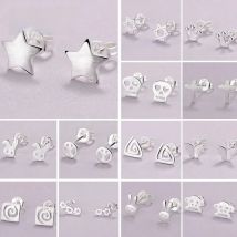 Various Models Genuine 925 Silver  Earrings Fashion Christmas Jewelry Gift For Women Girls Wedding Party Elegant Jewelry