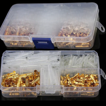 120PCS/lot 3.5mm Brass Bullet Connectors Plug Crimp Female Spade Terminals Male Clear Insulating Sleeve Cover Protection Wire