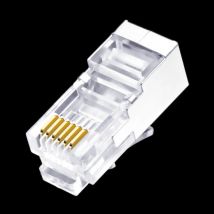 CNCOB RJ11 RJ12 6P6C long body, telephone line connector FTP 6 core phone crystal head, modular plug shield copper shell