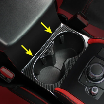 Carbon Fiber Cup Holder Surrounds Cover For Mazda CX-5 KF 2017 2018 2019 2020 2021 2022 2023 2024