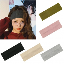 New Solid Knitted Headband for Women Girls Autumn Winter Sport Yoga Sweat Uptake Headwear Elastic Hairbands Hair Accessories