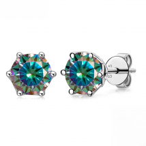 JoyceJelly 1/2/4CT VVS D Color Moissanite Russian Cut 8H8A Lab Diamond Stud Earrings For Women S925 Sterling Silver Fine Jewelry