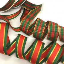 Christmas Tartan Gingham Ribbon 1.6cm 2.5cm 3.8cm 5Y For Gift Floral Packing Marriage Party Deco Handmade DIY Craft Bows