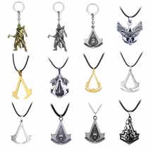 Fashion Metal Alloy Assassins Ezio Cosplay Pendant Necklace Knights Templar Iron Cross Necklaces For