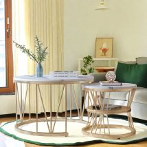 ROSAHQNDA Tavolini da caffè moderni 2 pezzi, tavolini impilabili ed eleganti con supporti stabili, mobili moderni per il soggiorno