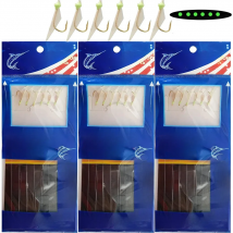 10Packs Saltwater Fishing bait Rigs Lure real Fish Skin luminous glow beads Mackerel small fishing rigs tackle accessories